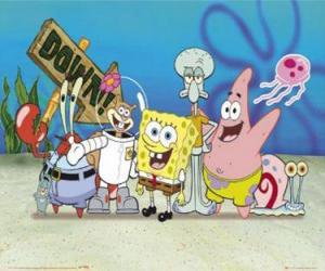 yapboz SpongeBob ve bazı arkadaşlarını